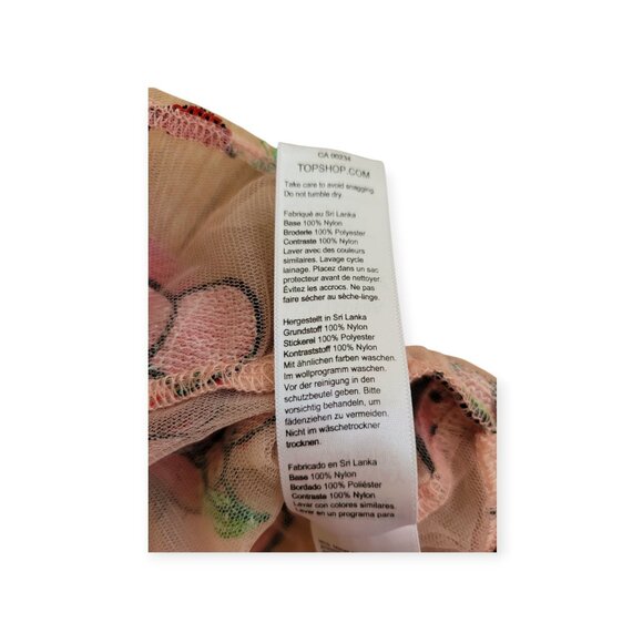 Sequin Strawberry Mesh Topshop Nylon Top size 2 - Picture 13 of 13